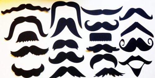 50 Mustache - Moustache - Cut Outs - Die Cuts - Photo Props - Party Decorations - Garlands - Party Straws - Photo Booths