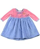 : Baby Lulu Coral and Blue Chenille T-Dress