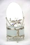 SS-A-38096, Crystal Dragonfly with Mirror Jewelry Box, Purple