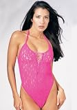 Lace Halter Teddy With Lace Up Front