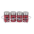 Equinox 505479 Lot de 4 Pots � �pice avec suppoprt Rouge