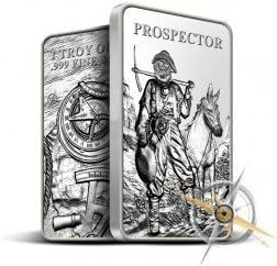 Provident Metals .999 Fine 1 Troy Ounce Silver Prospector Bar Bullion