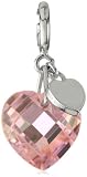 ELLE Jewelry “Charms” Faceted Pink Heart Crystal Sterling Silver Charm