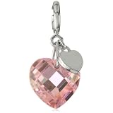 ELLE Jewelry Charms Faceted Pink Heart Crystal