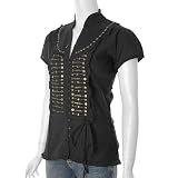 Cute Options Short Sleeve Beaded Blouse