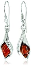 Sterling Silver Amber Drop Earrings