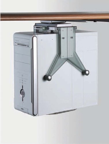 Deluxe Under Desk CPU Holder (Silver / Smoke) (22