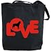 Canvas Tote Bag Black  Love Silhouette Australian Cattle Dog  Dog