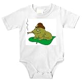 Baby clothes with frog, cigar, amphibian, hat, animal