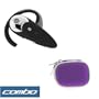 Wireless Bluetooth Handsfree Headset + Premium Unviersal Bluetooth Headset Pouch Carrying Case - 10 Color Available for Samsung SPH-M500, SGH-T619, SGH-T629, SGH-T519 Trace, SCH-U420 Nimbus, SGH-C417, SGH-C416, SCH-A870 Siren, SCH-A990, SPH-A640, SGH-T609, SCH-A930, SPH-A960, SGH-T719, SGH-D407, SGH-D347, SGH-T509, SGH-D807, SGH-D806, MM-A920 (Purple)