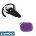 Wireless Bluetooth Handsfree Headset + Premium Unviersal Bluetooth Headset Pouch Carrying Case - 10 Color Available for LG 600g, VX8560 Chocolate 3, AX300, UX300, Dare VX9700, Decoy VX8610, LX400, enV2 VX9100, Vu CU920, Glimmer AX830, UX830, Shine CU720, Venus VX8800, Voyager VX10000, CU515, VX5400, Rumor, Scoop, UX260, CE110 (Purple)