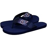For Bare Feet Tennessee Titans Women's Sequin Flip Flops Extra Small