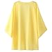 Escalier Women's Solid Light Loose Chiffon Sheer Kimono Cardigan Blouses