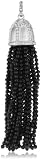 Katie Decker "Gothic" 18k White Gold Diamond Onyx Tassel Pendant