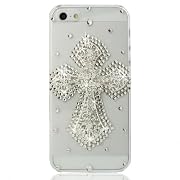 NOVA CASE ® Chic Series 3D Bling Crystal iPhone Case for iPhone 5- Silver Cross