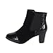 BELLA MARIE PAULA-17 Women's Cap Toe Elastic Snake Fashion Stacked Ankle Booties