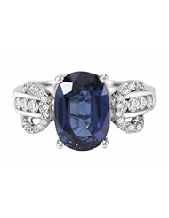 18K White Gold Sapphire and Diamond Ring -- LIFETIME WARRANTY