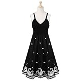 Smocked Waist Embroidered Cotton Dress (Petite, Tall & Misses Sizes XS-3X)