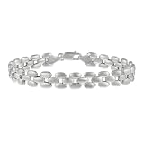 41zx26JTE%2BL. SL160  Sterling Silver Panther Link Bracelet, 7