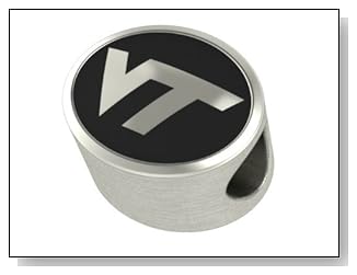 Virginia Tech Hokies Bead Fits Most Pandora Style Bracelets Including Pandora Chamilia Biagi Zable Troll and More. High Quality Bead in Stock for Immediate Shipping
