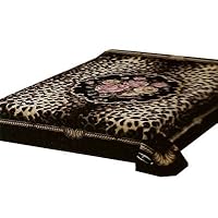 New Solaron Queen Size Flower Leopard Korean Mink Blanket