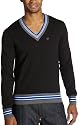 Sean John  Men's Contrast Tipped V-Neck Sweater