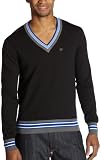 Sean John  Mens Contrast Tipped V-Neck Sweater