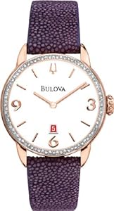 Bulova 98R196 Watch Diamond Gallery Ladies - White Dial Steel Case Quartz Movement