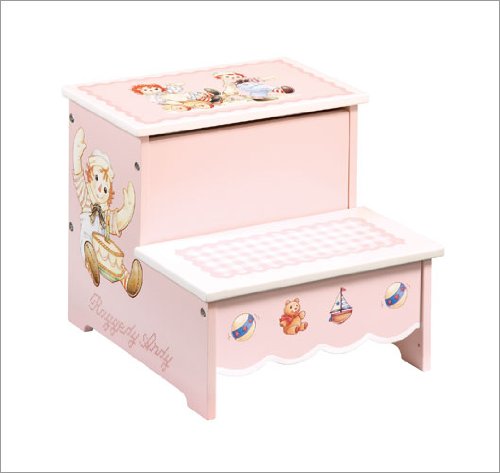 Childrens Toyshop  Toys : Kids Step Stool - Raggedy Anne and Andy Storage Step-Up - Guidecraft - G83806