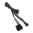 BitFenix Adapter (Molex zu 3x 3-Polig), 20 cm schwarz/schwarz