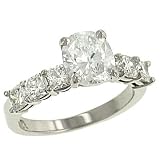 6 cushion Cut Diamond Engagement Ring 1.28cttw (CZ ctr