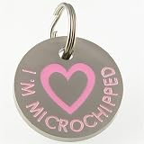 Outdoor Living : Paw Pet ID Tag, Pink, Small - Deep Engraved Metal. FREE UK Delivery