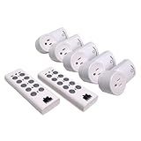 Etekcity® 5 Pack Wireless Remote Control Outlet Switches with 2 remotes(Battery included)