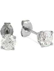 IGI Certified Platinum Round Stud Earrings(1 Ctw, F Color, Vs2 Clarity)