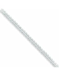 Sterling Silver Double Link Charm Bracelet 7 Inches
