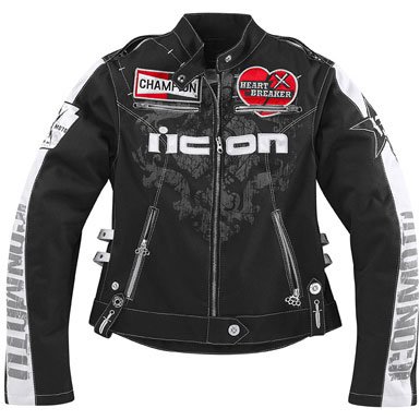 Icon Womens Hella Heartbreaker Jacket, Gender: Womens, Apparel Material: Textile, Size: Sm, Primary Color: Black 2822-0419