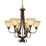 Golden Lighting 3711-6 CB Rockefeller Six Light Chandelier, Champagne Bronze Finish