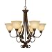 Golden Lighting 3711-6 CB Rockefeller Six Light Chandelier, Champagne Bronze Finish