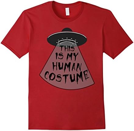 Men's UFO - Alien Halloween Costume T-Shirt Medium Cranberry