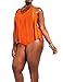 Papaya Wear Retro Fringe One-Piece Swimsuit Bikini Set