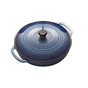 Lodge Enameled Cast-Iron 3-Quart Covered Casserole, Caribbean Blue