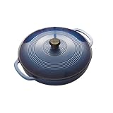 Lodge Enameled Cast-Iron 3-Quart Covered Casserole, Caribbean Blue