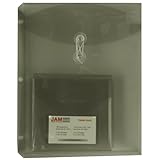 IMAGE OF Smoke Gray Button and String 3 Hole Punch Binder Envelopes with CD Pocket - 12 per pack