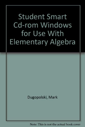 student smart cd rom windows for use with elementary algebra