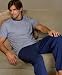 Nautica Pima Stipe Crew Kint T-Shirt and Pima Knit PJ Pants