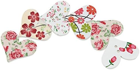 100pcs/lot 2 Holes Cute Kid Heart Wood Handmade Wooden Sewing Buttons Craft Scrapbooking Clothing Accessories