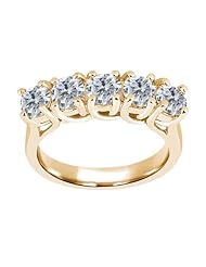 1.35 Ct Round G/H SI1 Diamond 925 Yellow Gold Plated Silver Ring