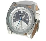 Diesel Men's DZ1257 Large Stainless Steel and White Leather Watch