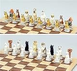 Large Dogs & Cats Chess Set, King:4-1/2