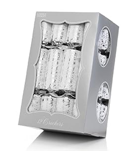 12 Silver Snowflake Value Christmas Crackers